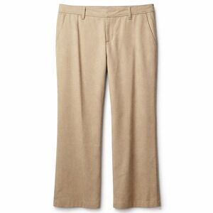 BANANA REPUBLIC Martin Fit Wool Blend Stretch Pant Sz 4 Beige Lined Wide Leg EUC